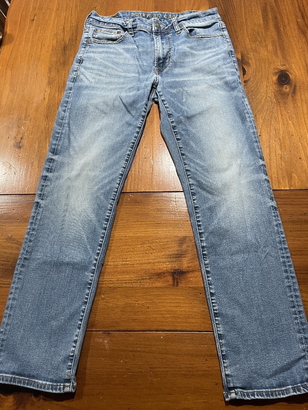 American Eagle Mens Classic Casual Blue Denim Original Straight Jeans Size 30x30